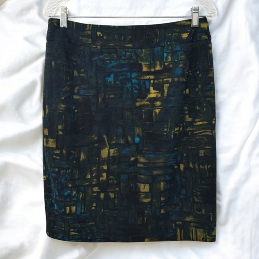 Premise Pencil Skirt‎ Abstract Print Career Wear to Work Skirt Woman Size 10 NWT